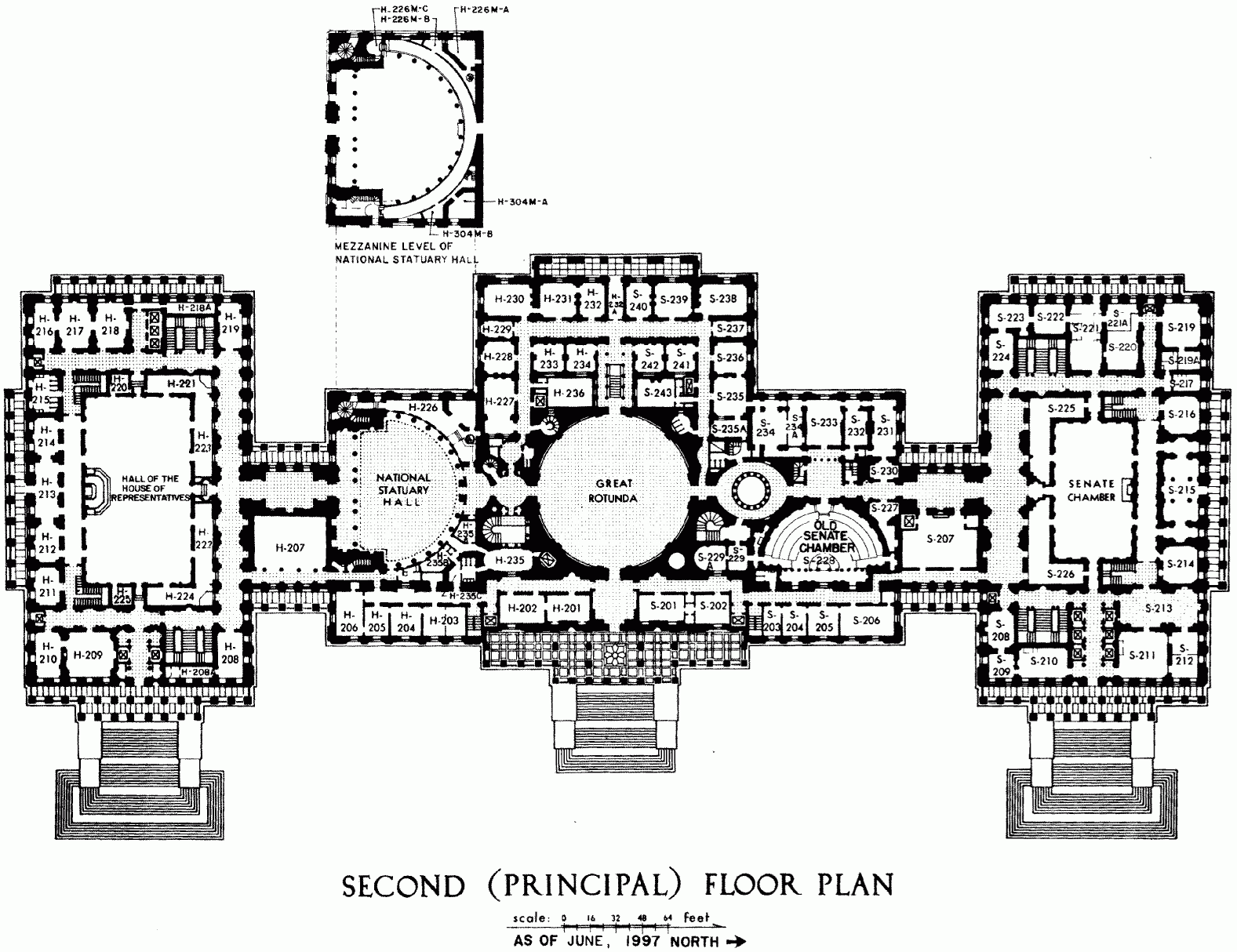 File US Capitol Second Floor Plan 1997 105th congress gif Wikimedia Commons