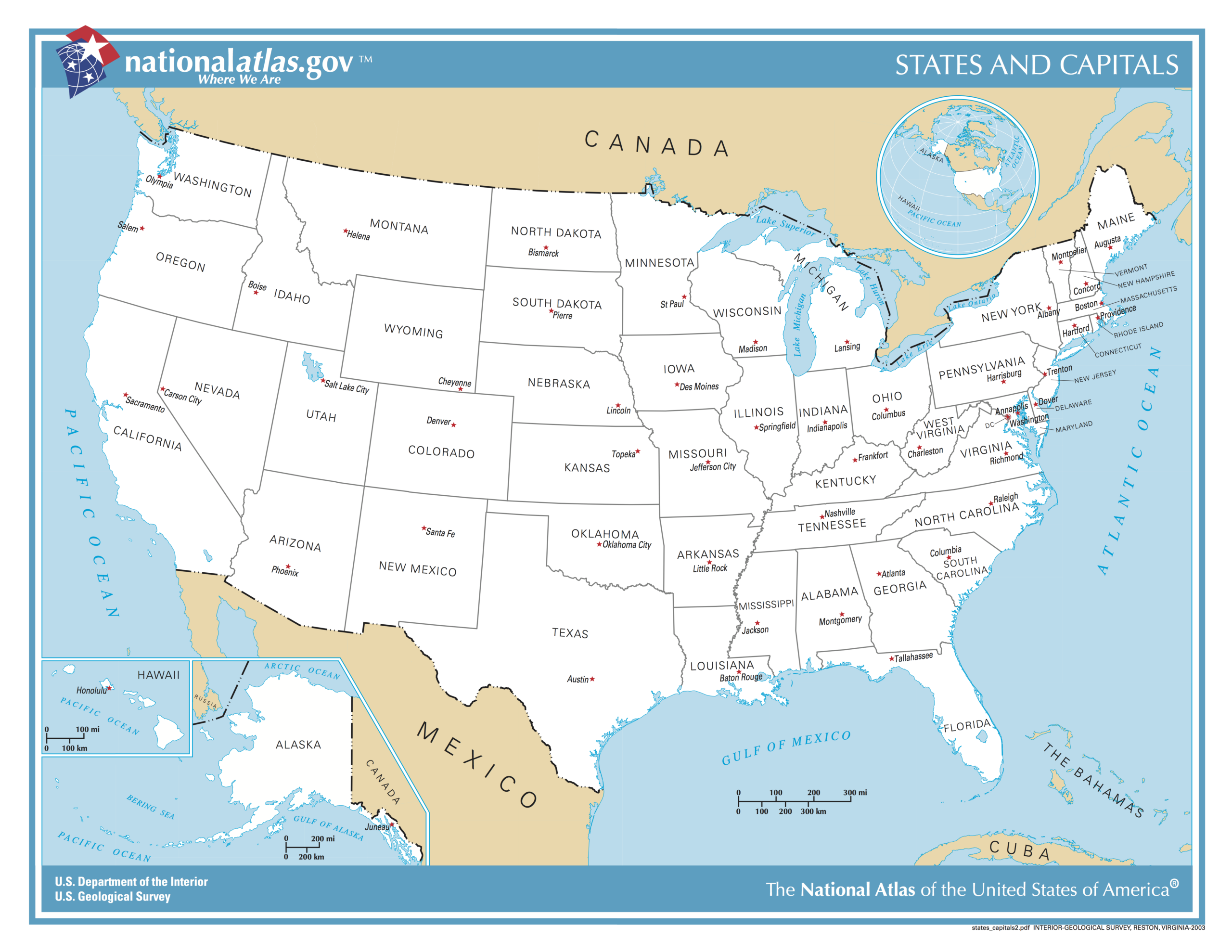 blank us map with capitals