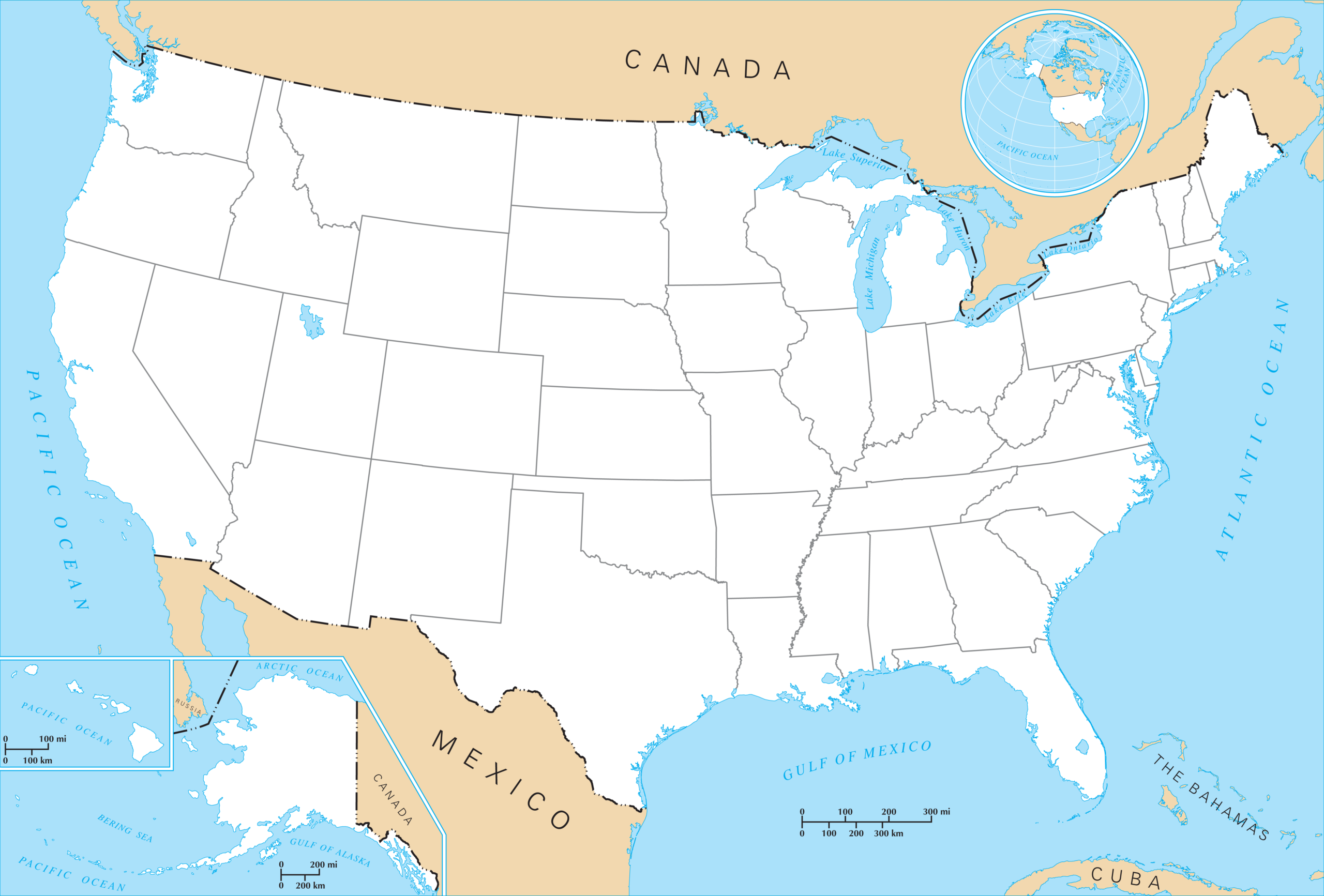 blank map of the us