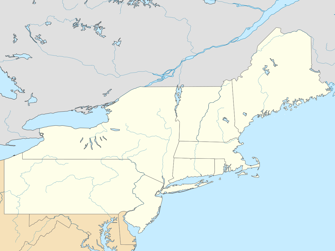File USA Northeast Location Map svg Wikimedia Commons