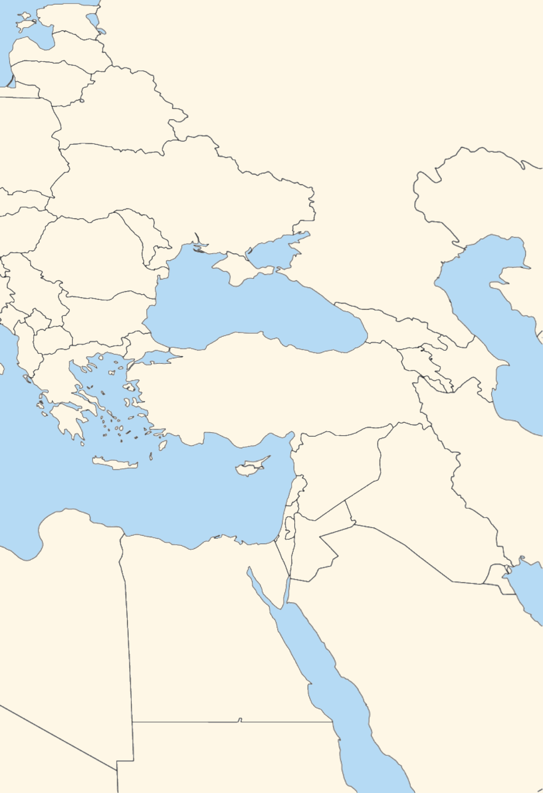 middle eastern blank map