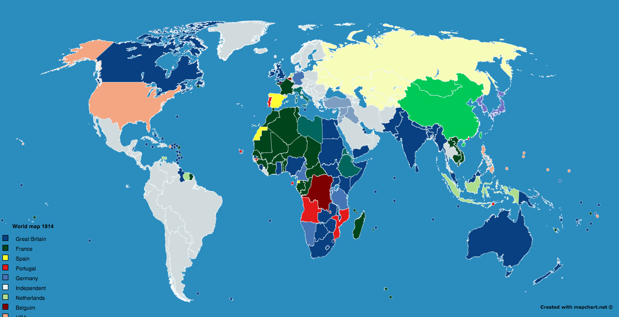 world map 1914