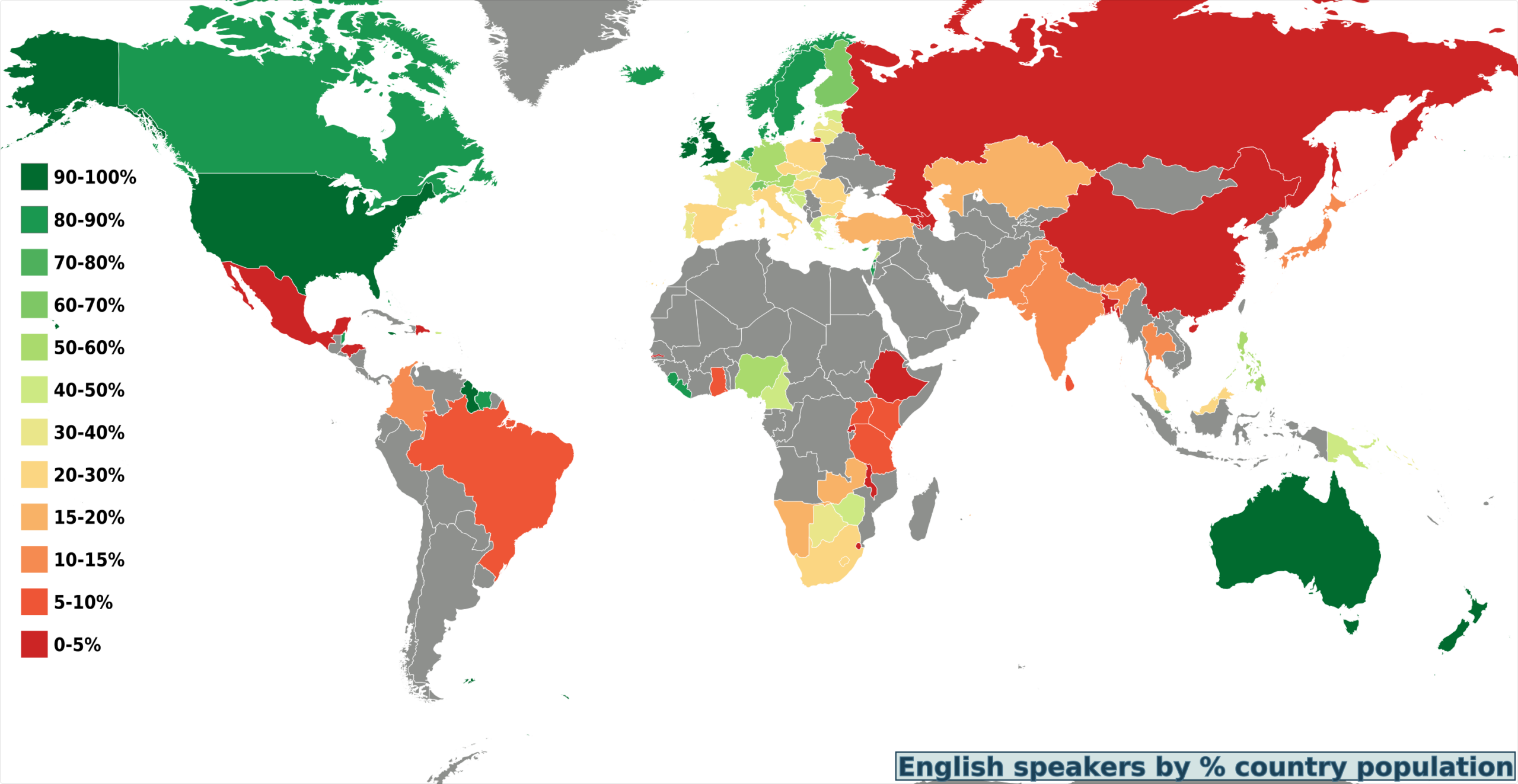 File World Map Percentage English Speakers By Country png Wikimedia Commons
