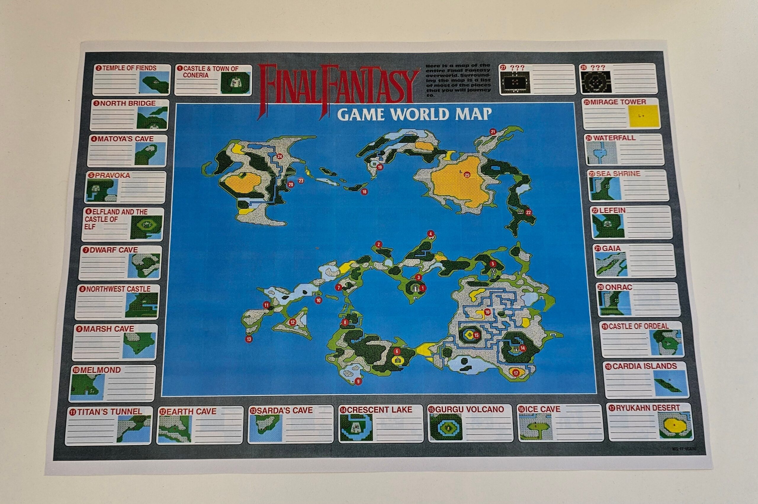 Final Fantasy NES Maps Etsy Australia