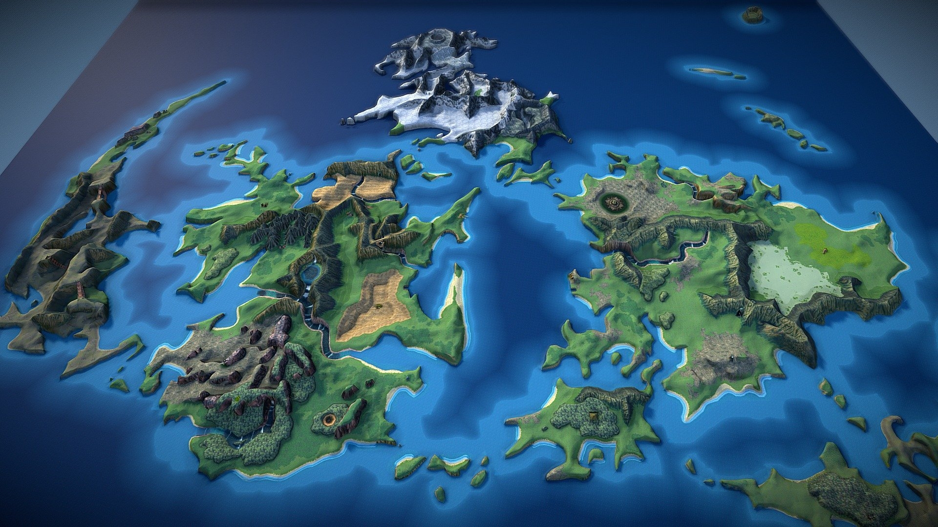 Final Fantasy VII 3D World Map 3D Model By V7x v7x 4a647c6 