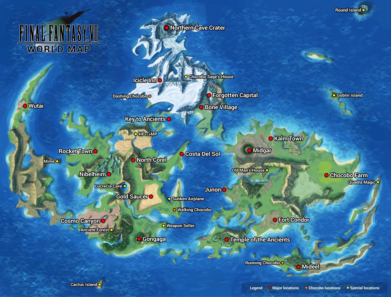Final Fantasy VII World Map Final Fantasy VII World Map
