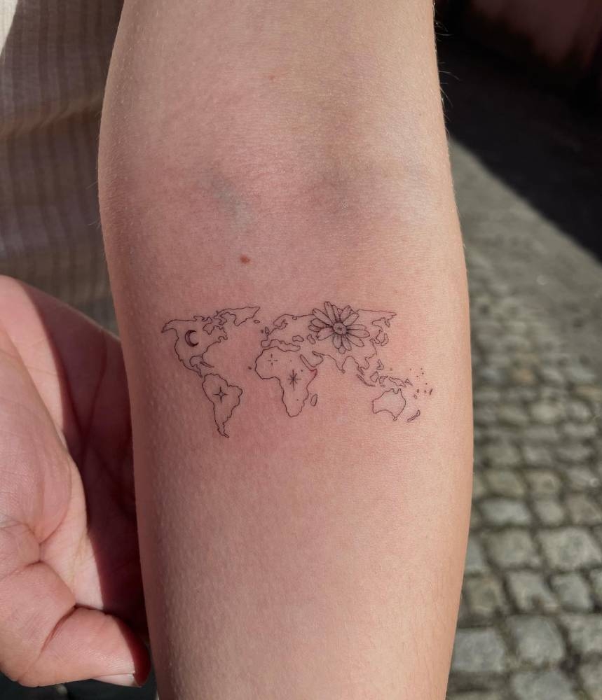 tattoo map of the world