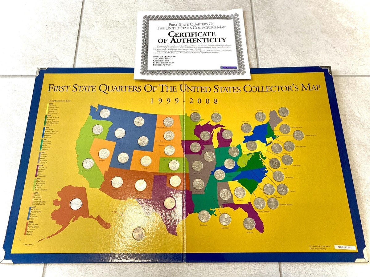 First State Quarters Of The United States Collector s Map 1999 2008 Complete Set EBay