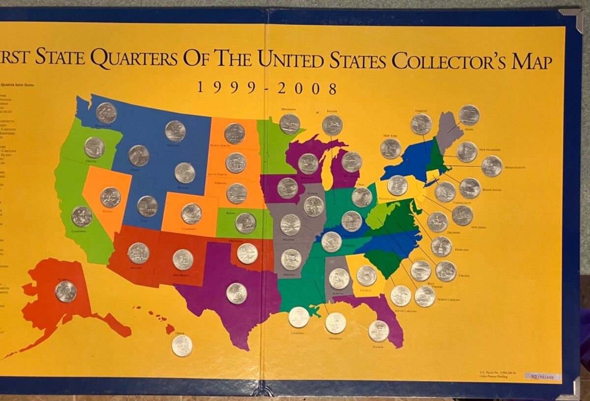 First State Quarters Of The United States Collector s Map 1999 2008 Complete Set EBay