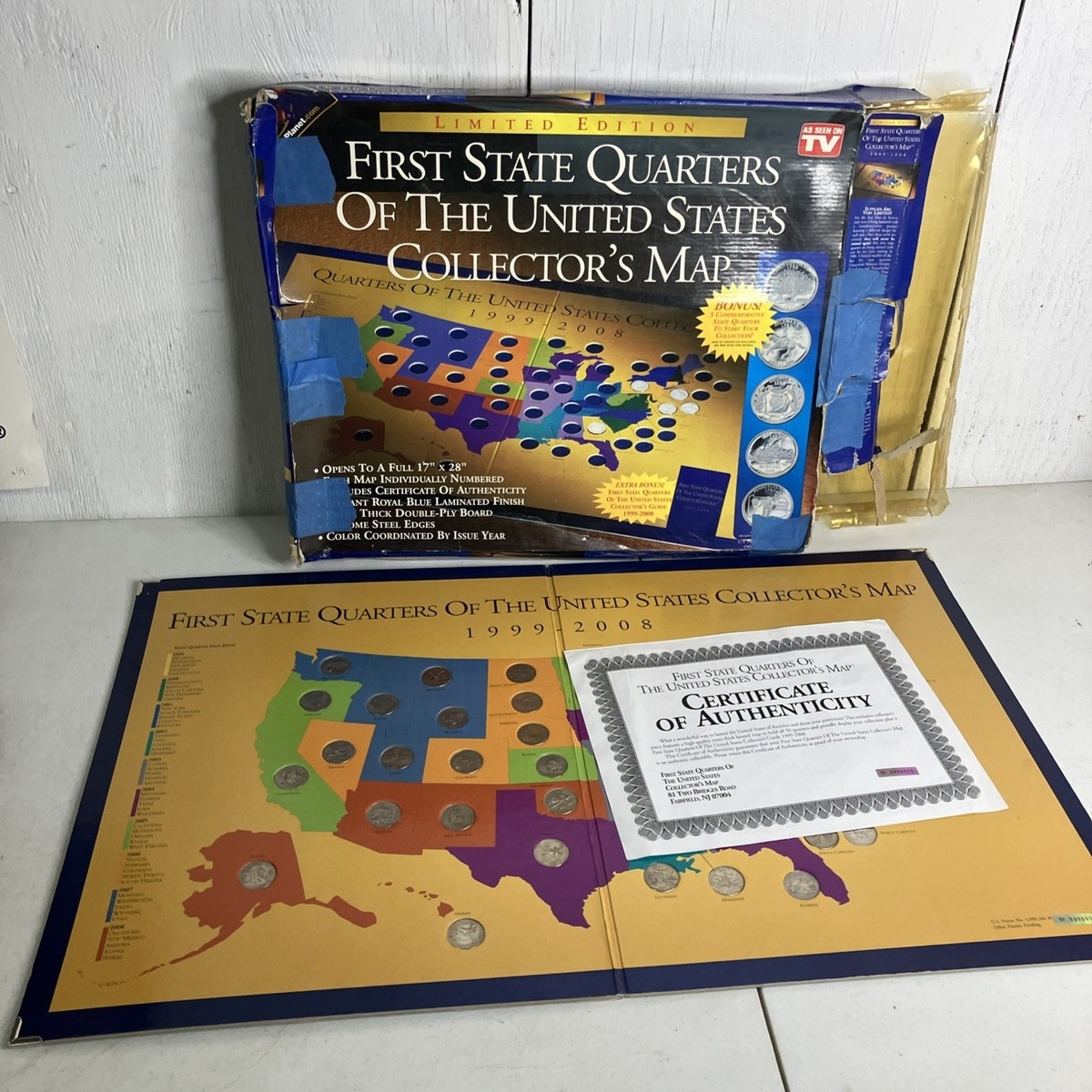 First State Quarters Of The United States Collectors Map 1999 2008 Complete EBay