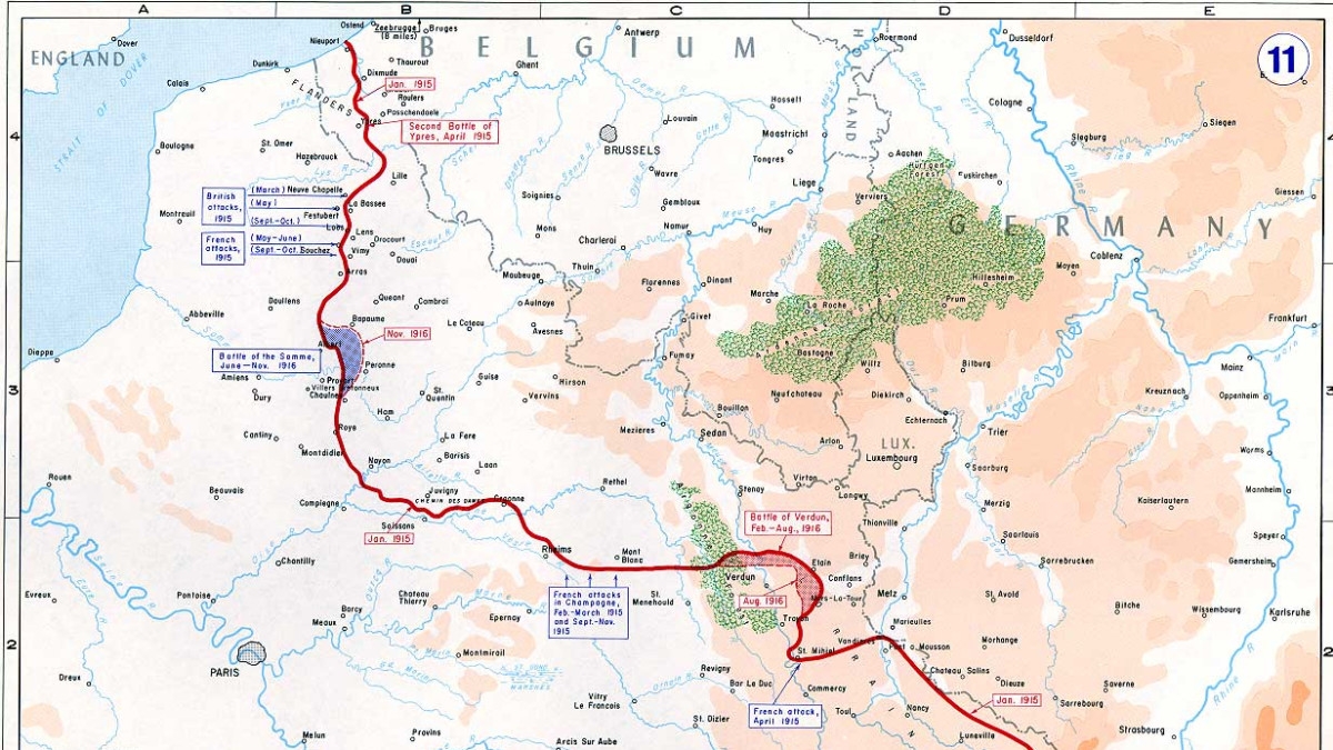 world war 1 trench map