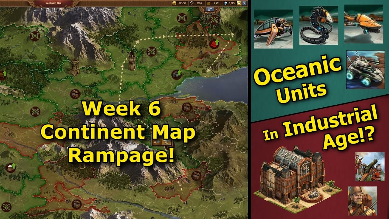 Forge Of Empires Higher Age Units 6 Continent Map Rampage HMA LMA Bonus Provinces YouTube