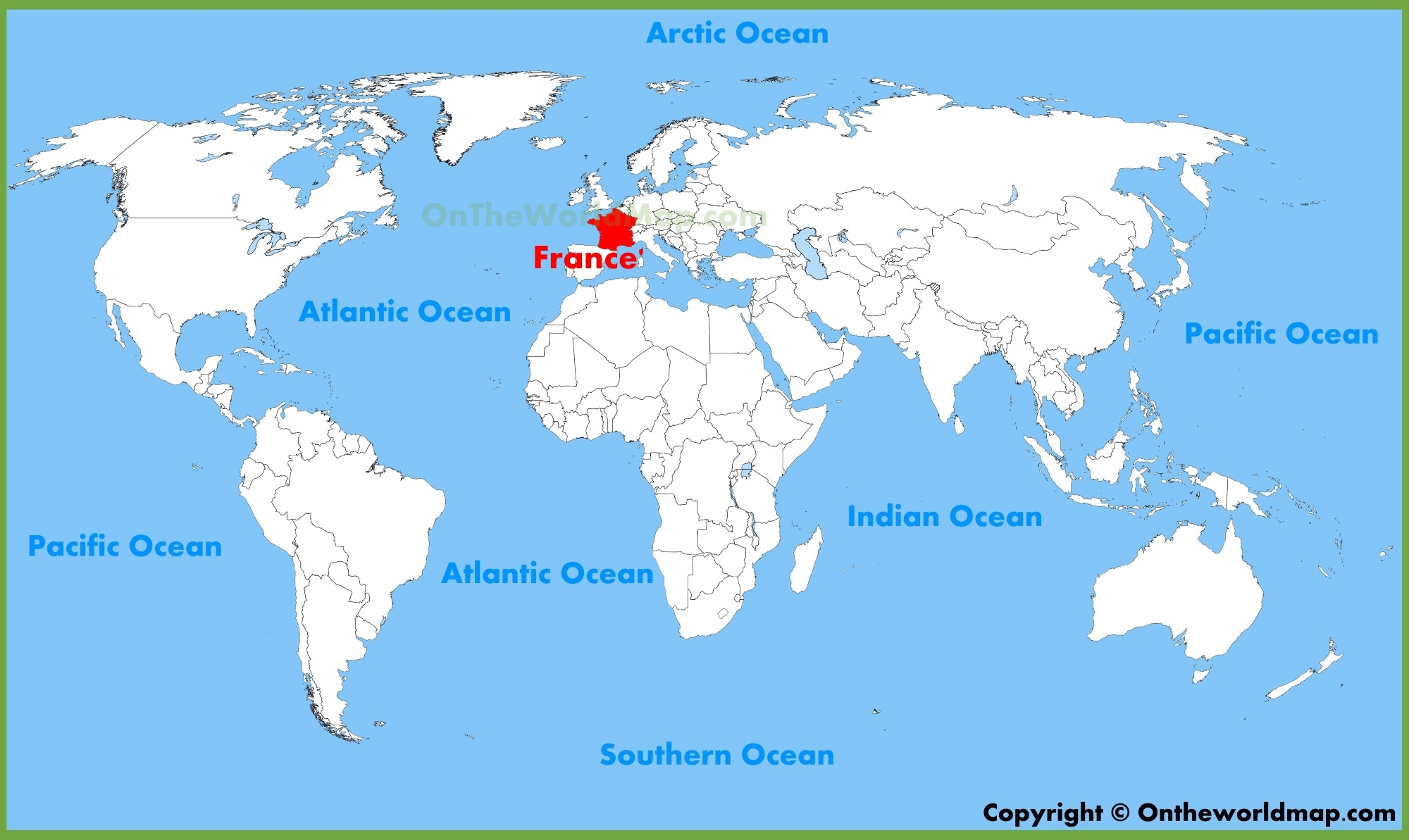 France Location On The World Map Ontheworldmap