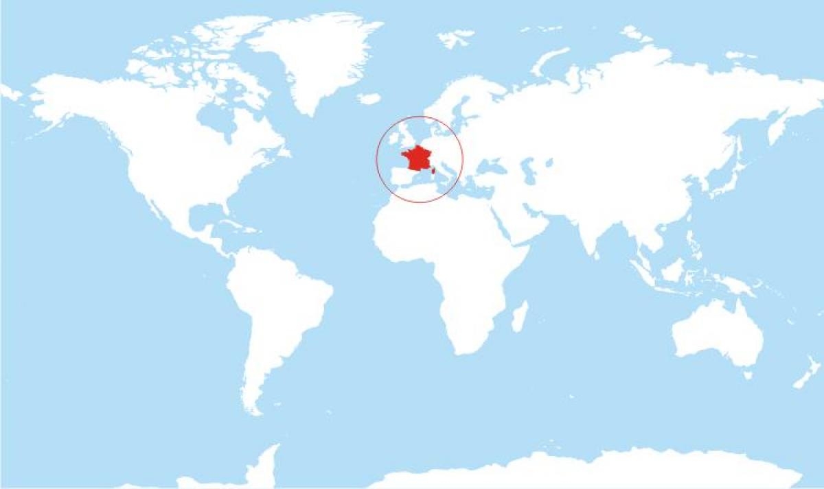 France On World Map France In Map Of World Western Europe Europe 
