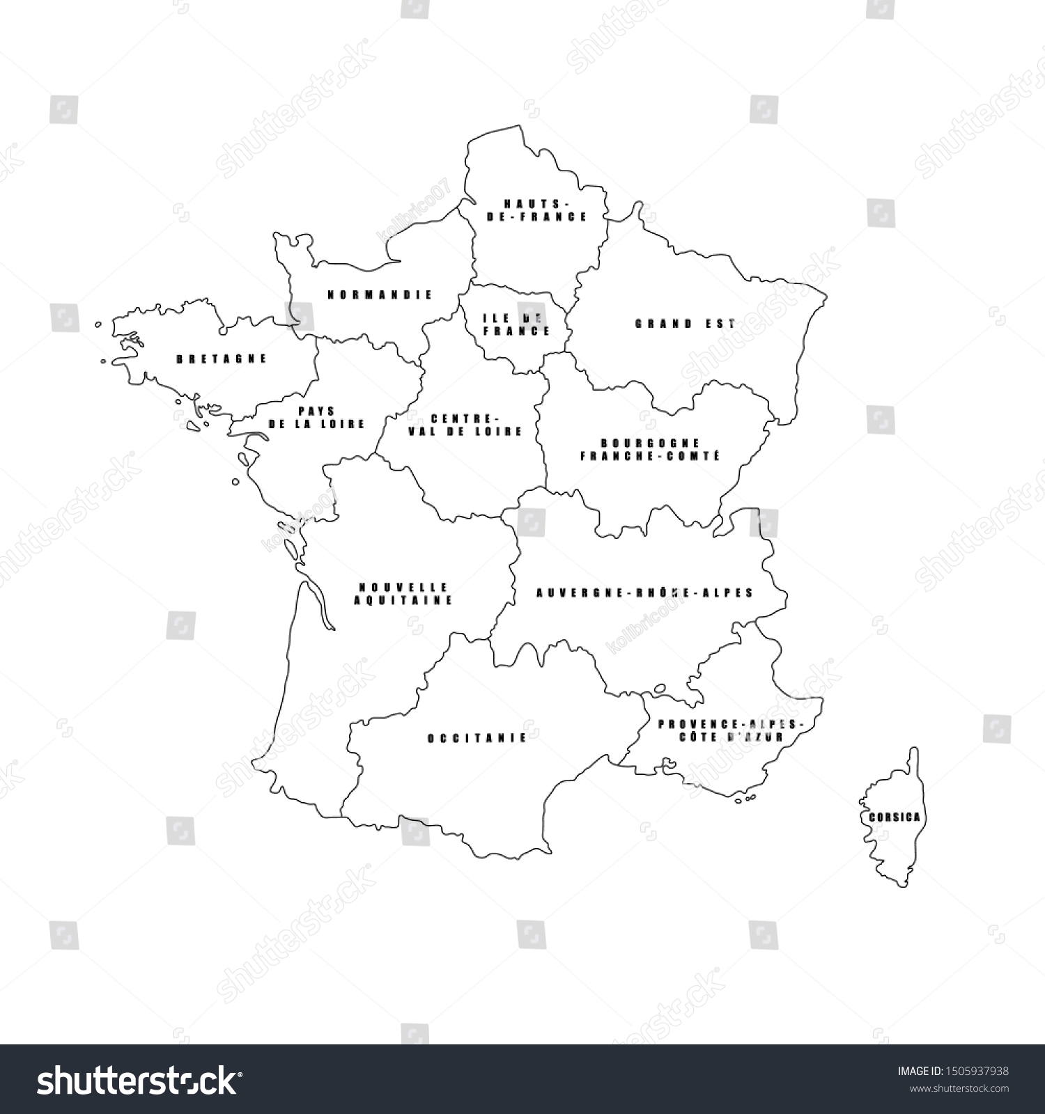 french blank map