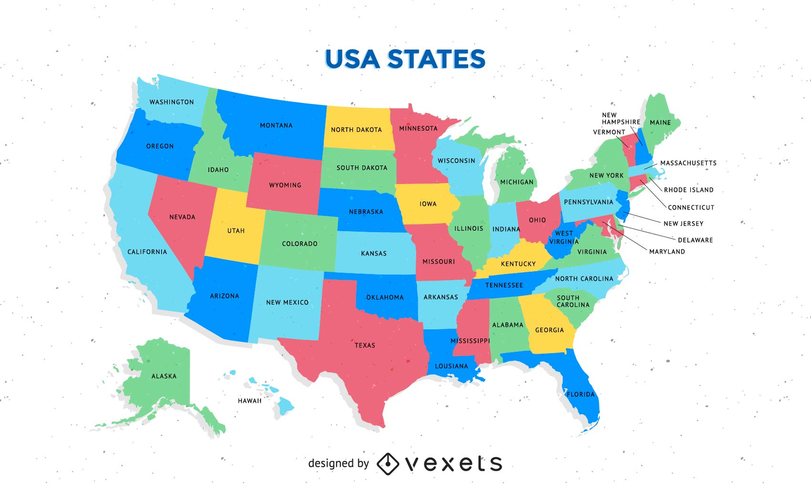 united states map colorful