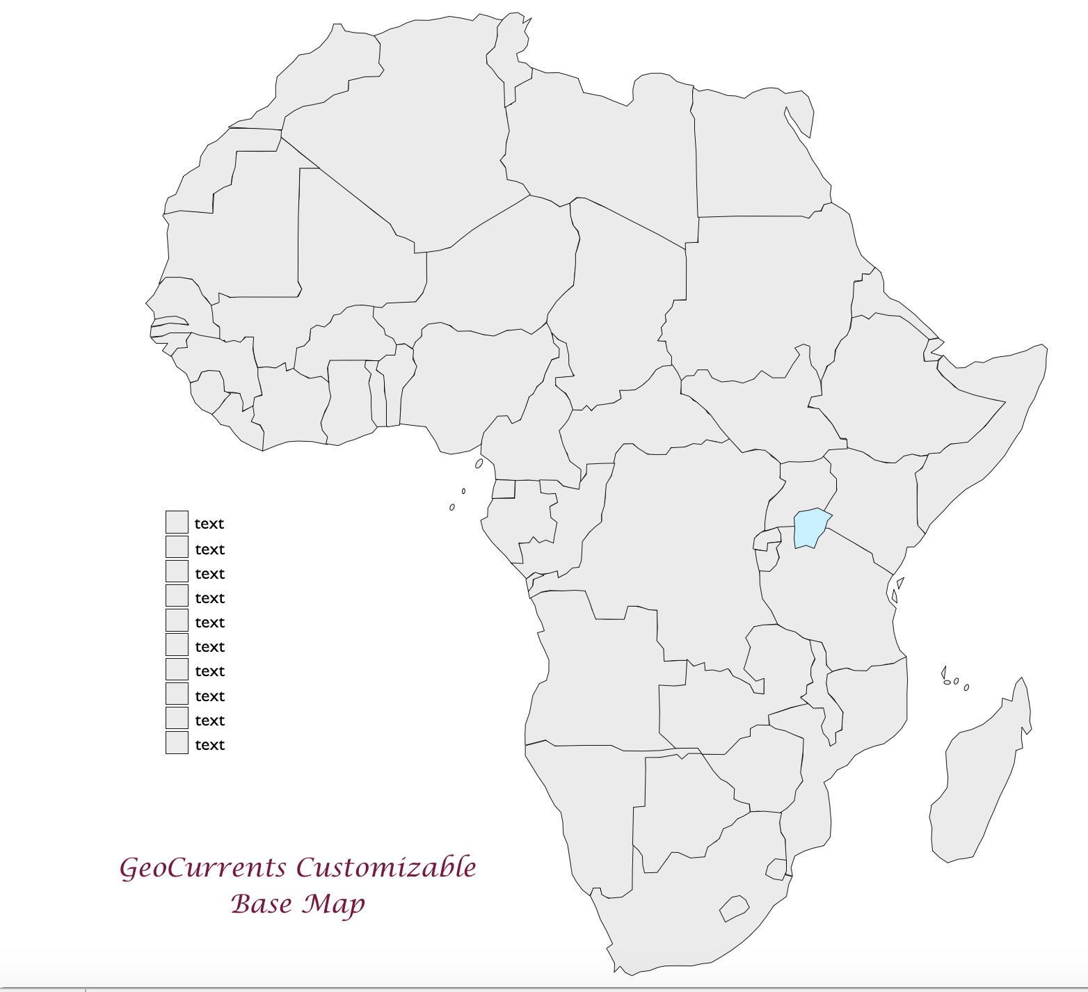 Blank Color Africa Map Set