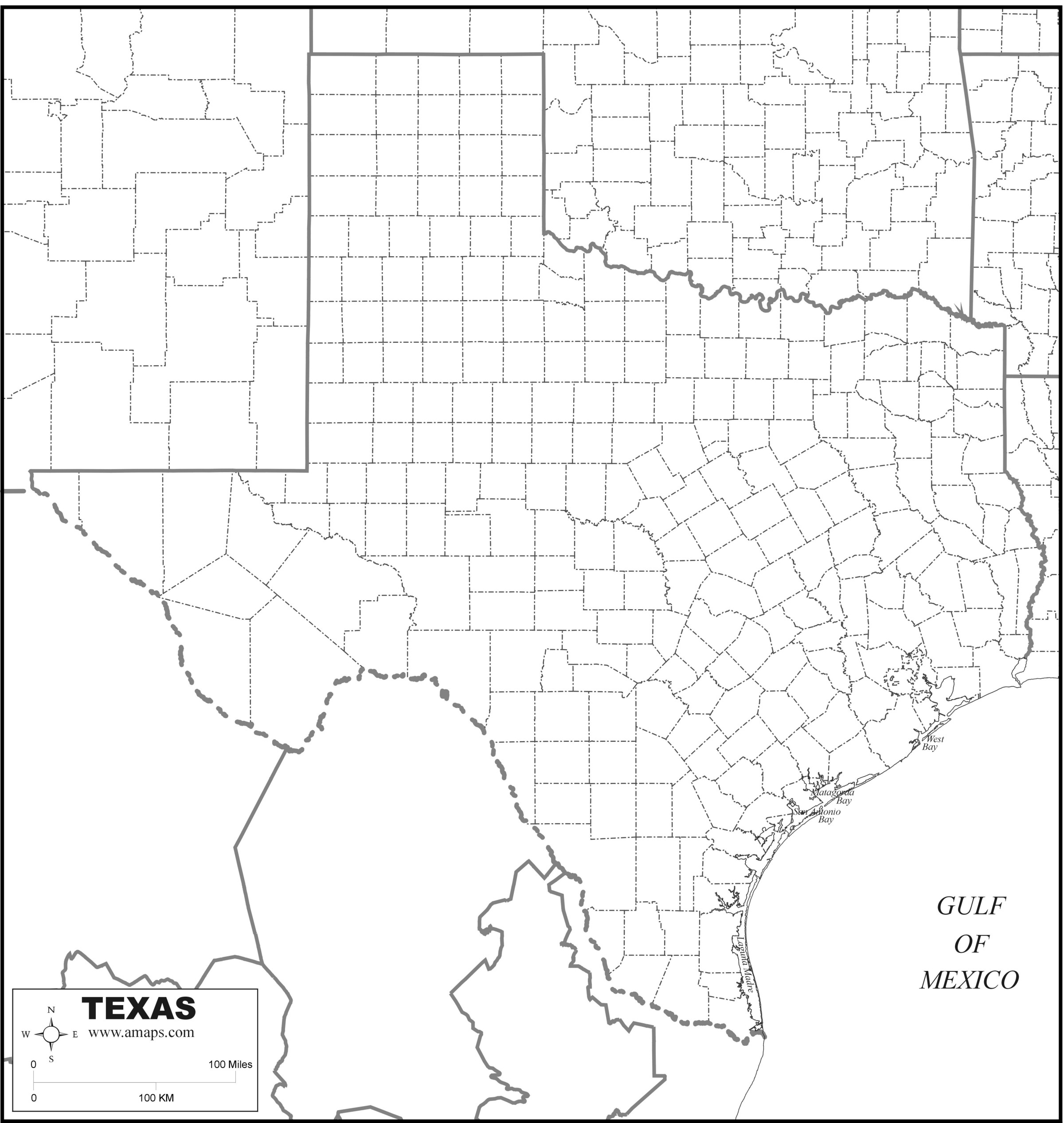 blank state of texas map