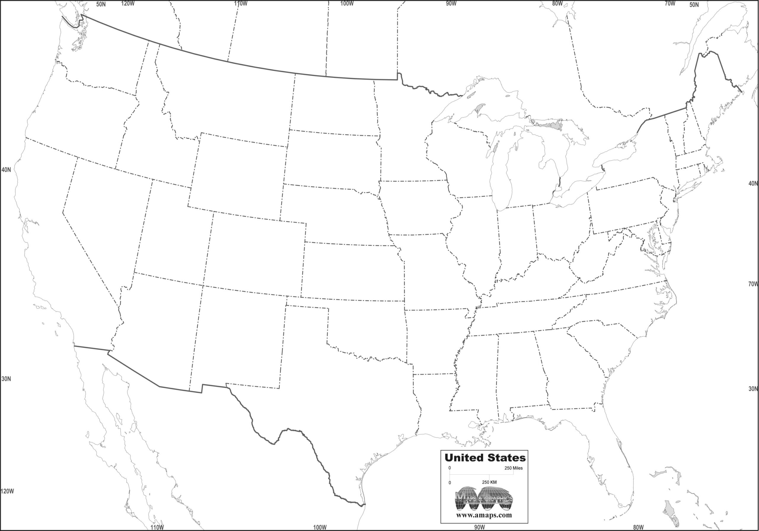 high resolution blank us map