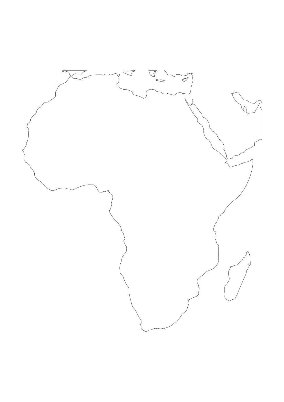 physical blank map of africa