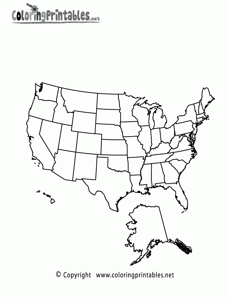 united states map color page