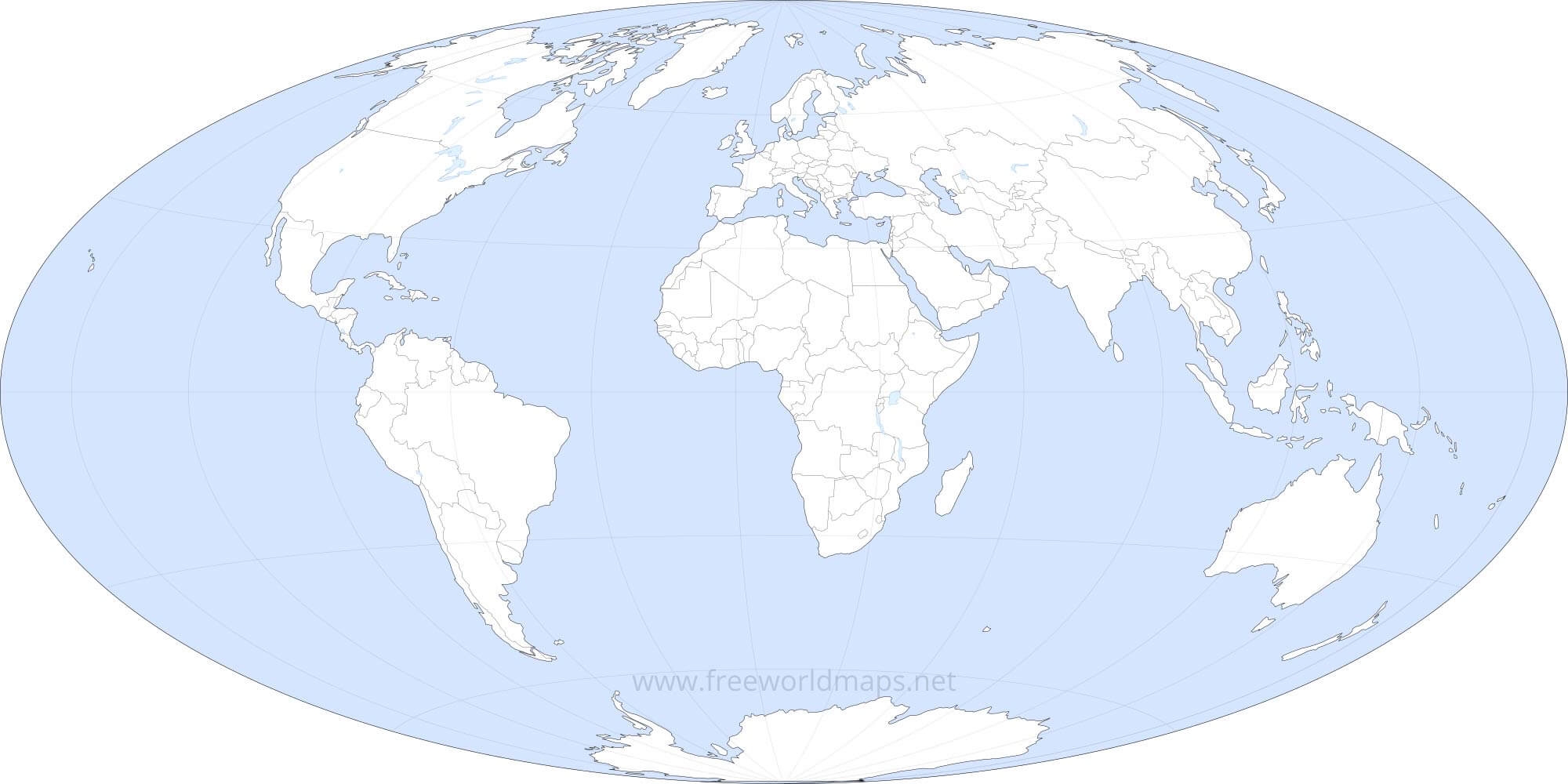 blank map of the world with borders