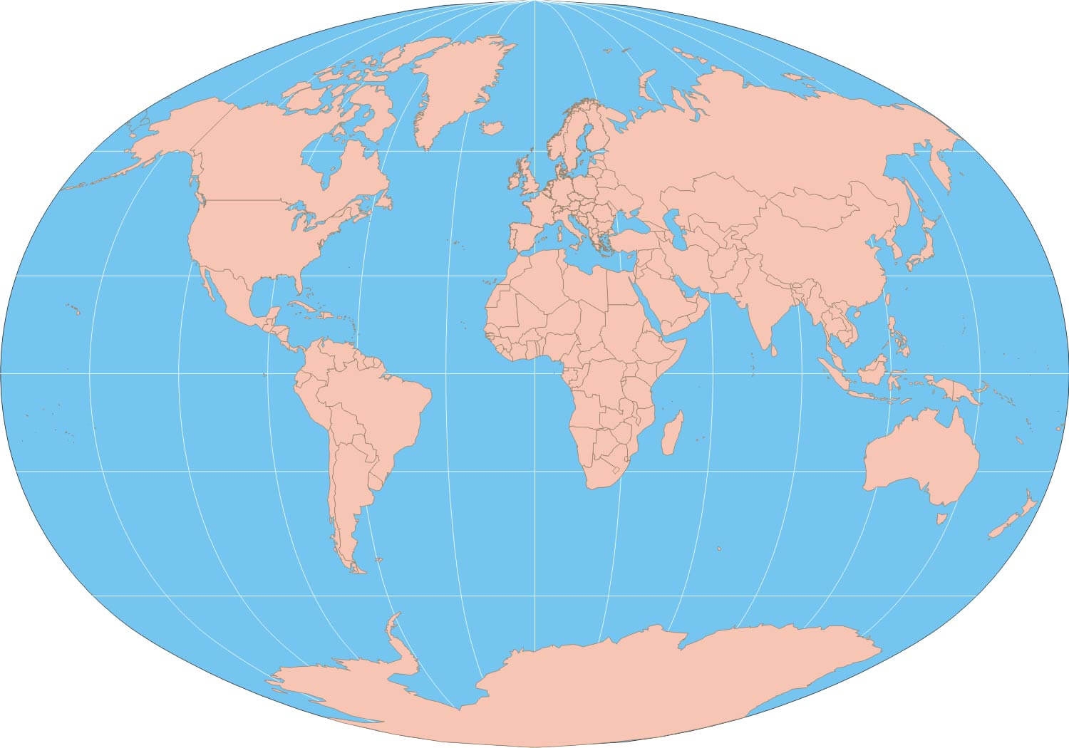 no label world map