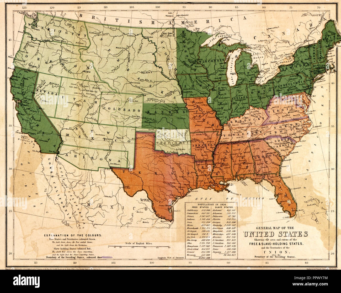map of 1861 united states
