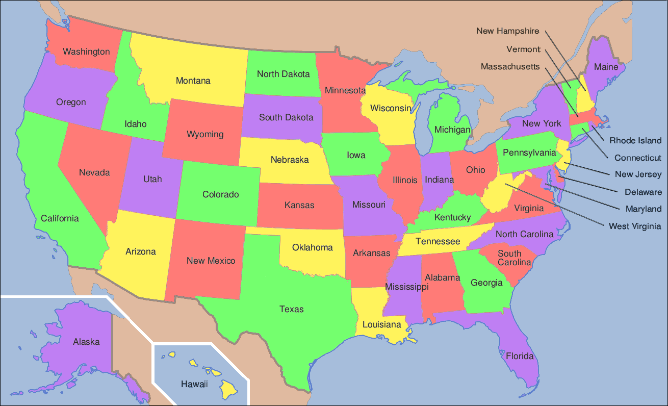 map of the united states test