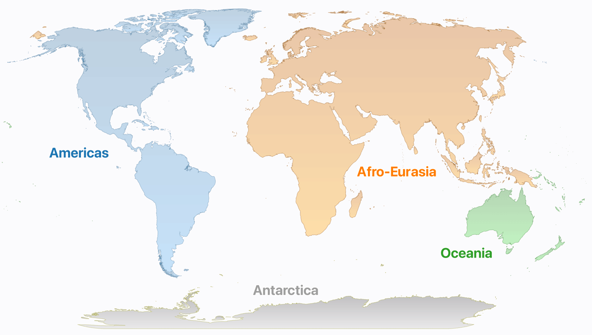 how many sub continents in world