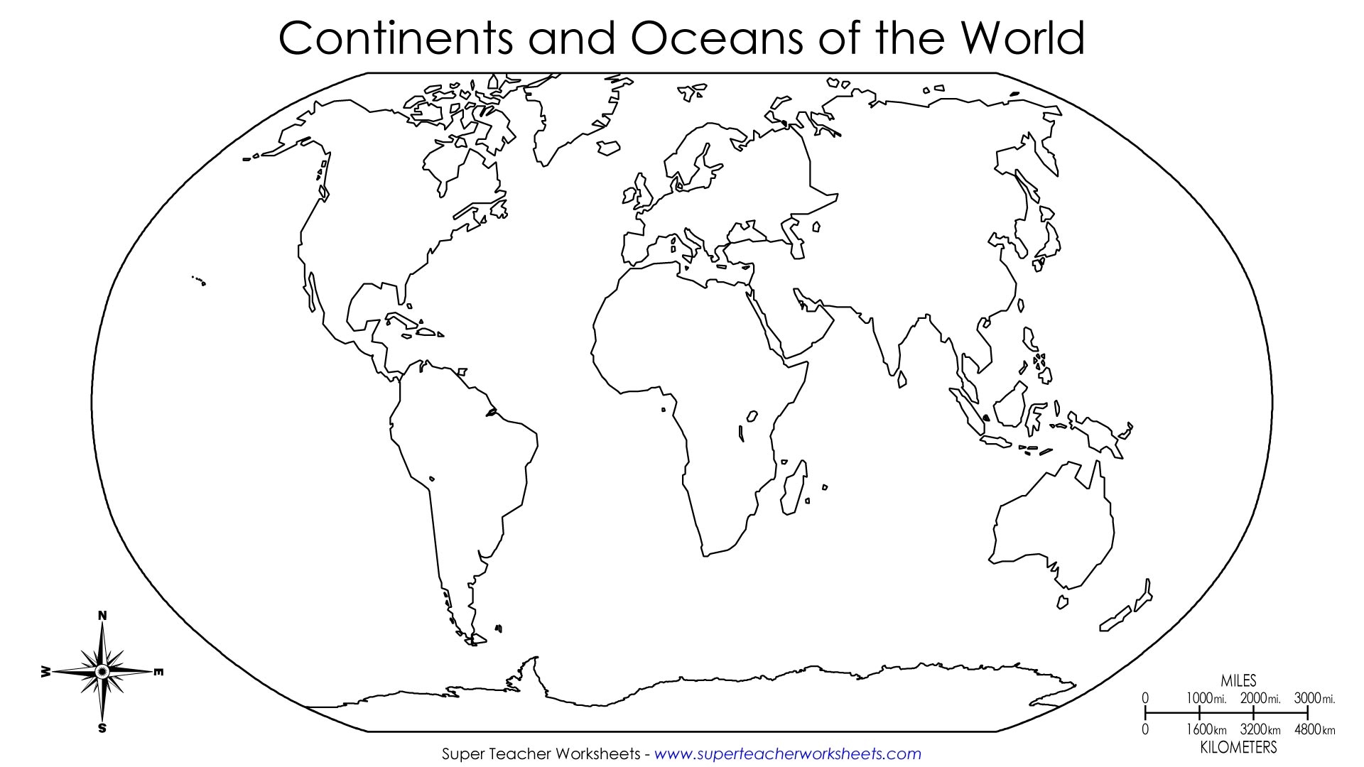map continents and oceans worksheet