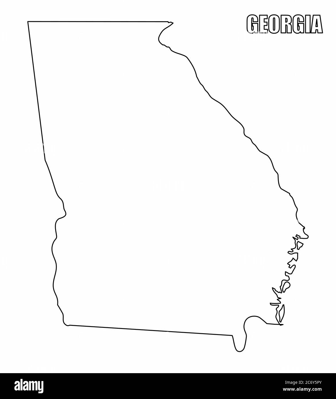 Georgia Outline Map Stock Vector Image Art Alamy