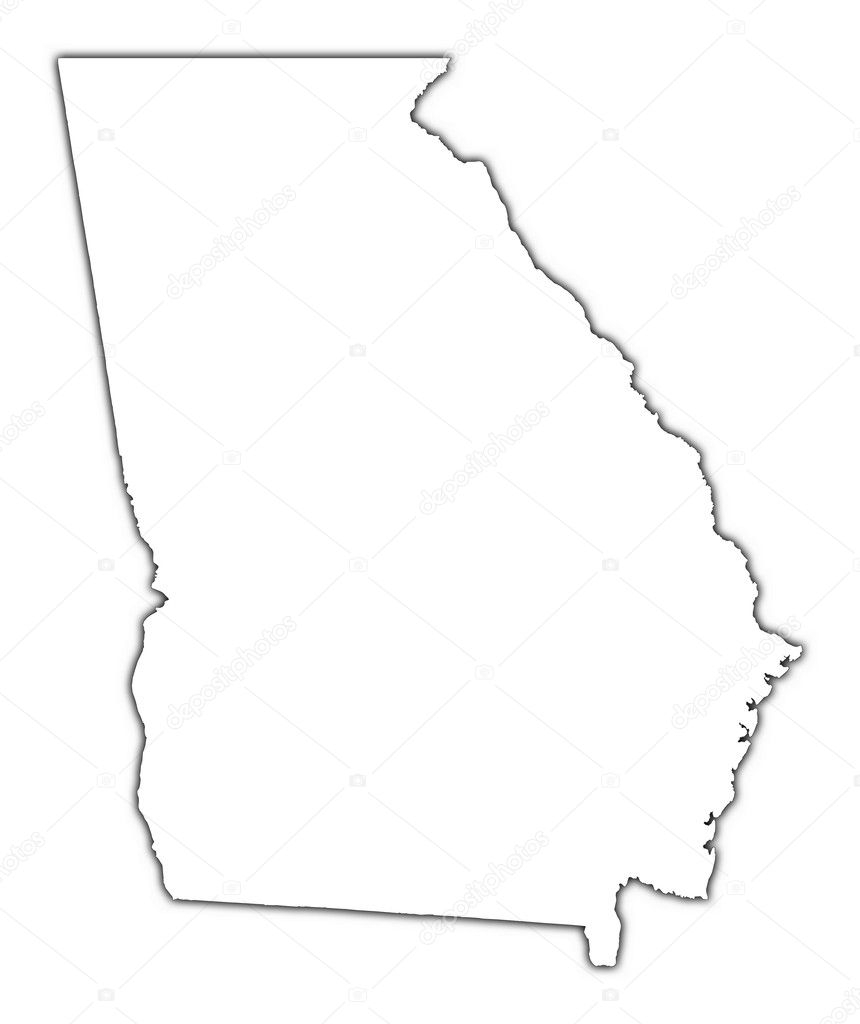 Georgia USA Outline Map With Shadow Stock Photo Skvoor 9090272