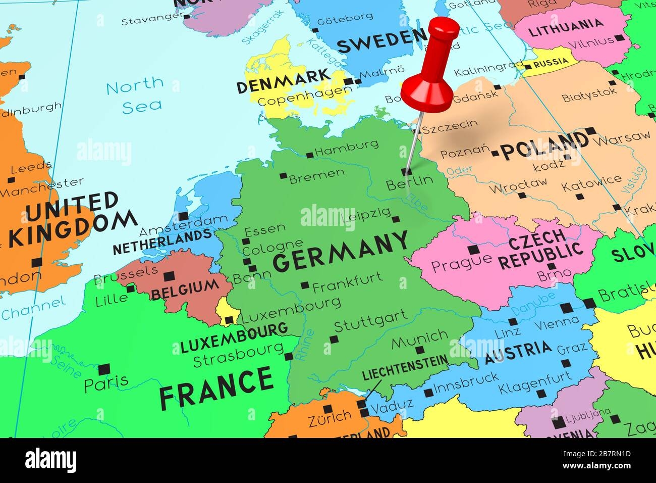 Germany Berlin Capital City Pinned On Political Map Stock Photo Alamy Germany Berlin Capital City Pinned On Political Map Stock Photo Alamy