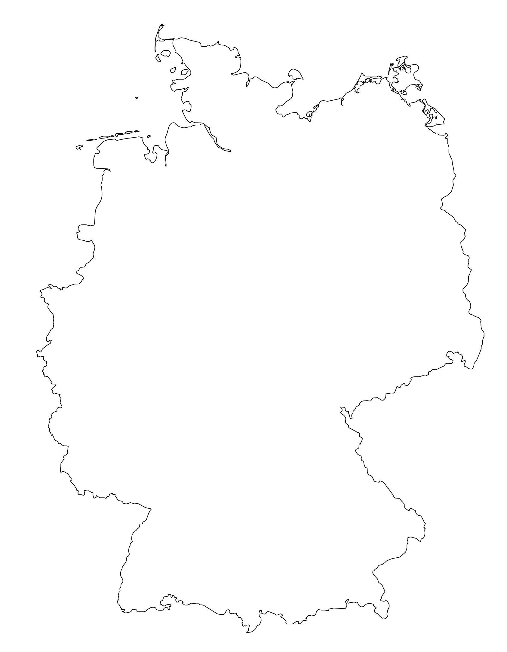 Germany Map Outline Map Of Germany Outline Western Europe Europe 