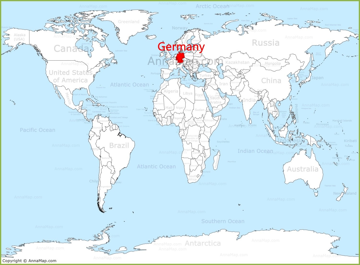 Germany On The World Map AnnaMap