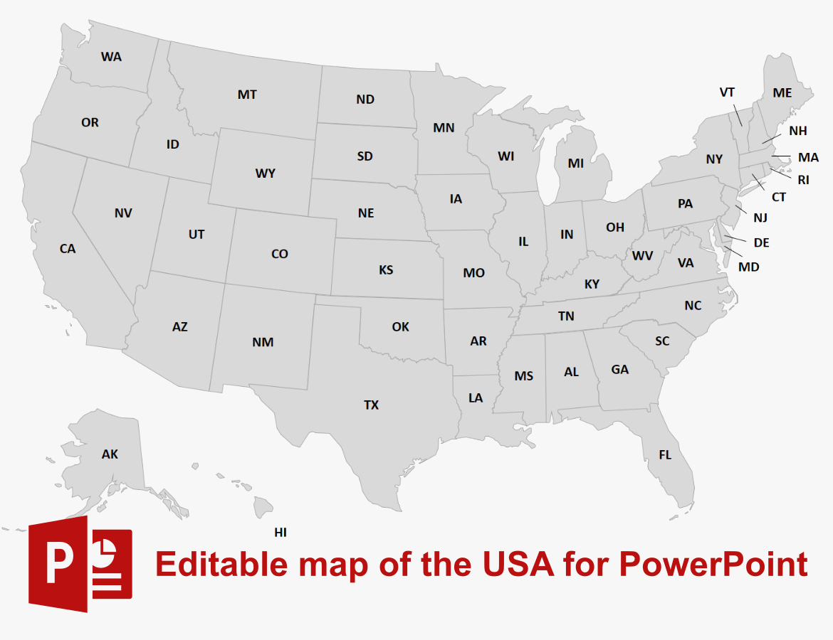 Get US Map Template For PowerPoint Presentations