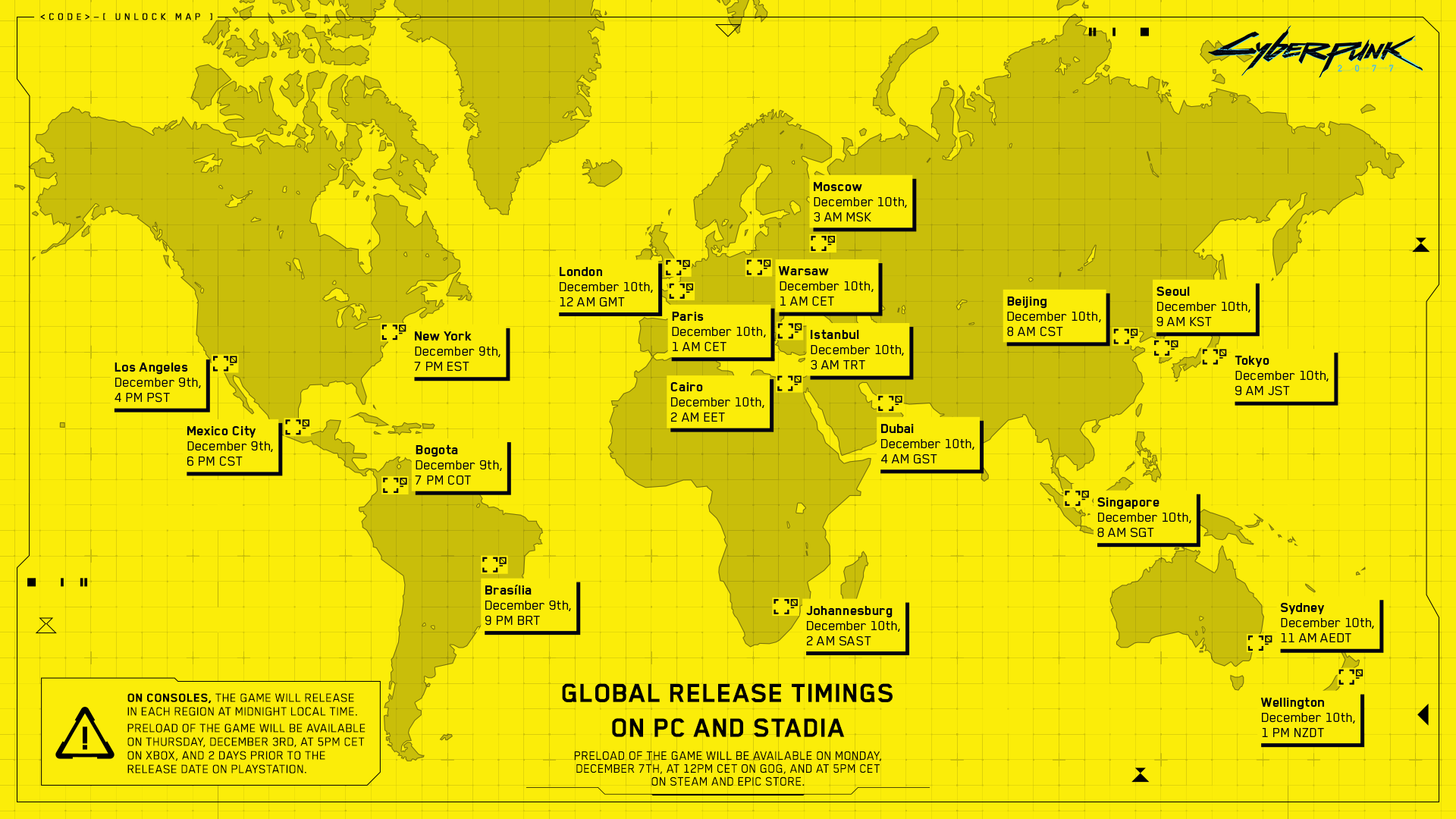 Global Release Timings Home Of The Cyberpunk 2077 Universe Games Anime More