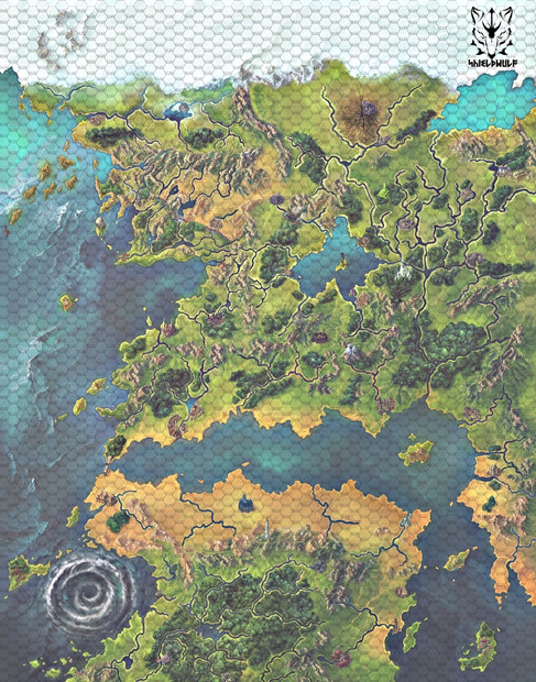 Golarion Inner Sea Map Pathfinder 2nd Edition With Numbered Hexes PNG Download Etsy