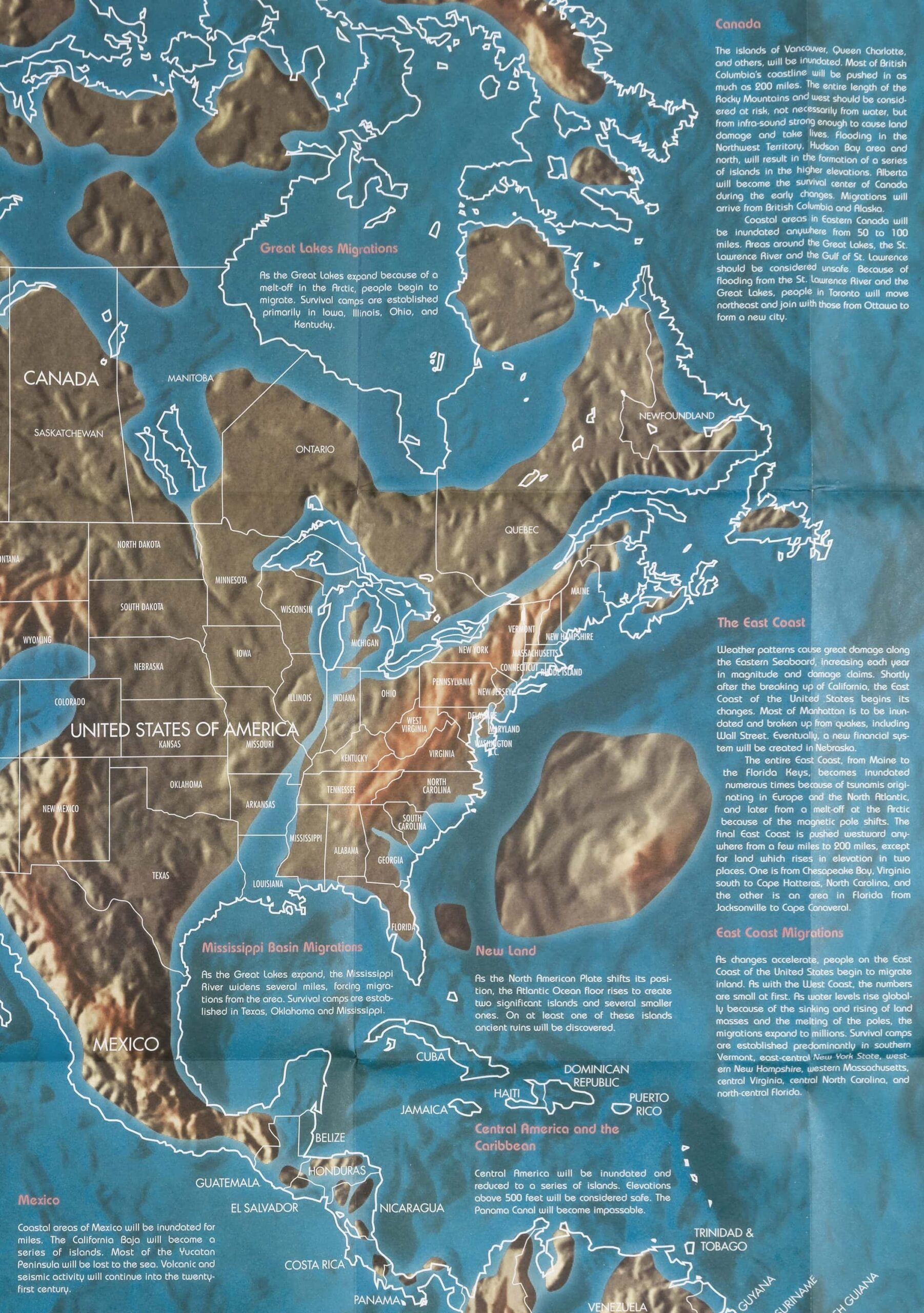 Gordon Michael Scallion s Future Map Of North America Rare Antique Maps