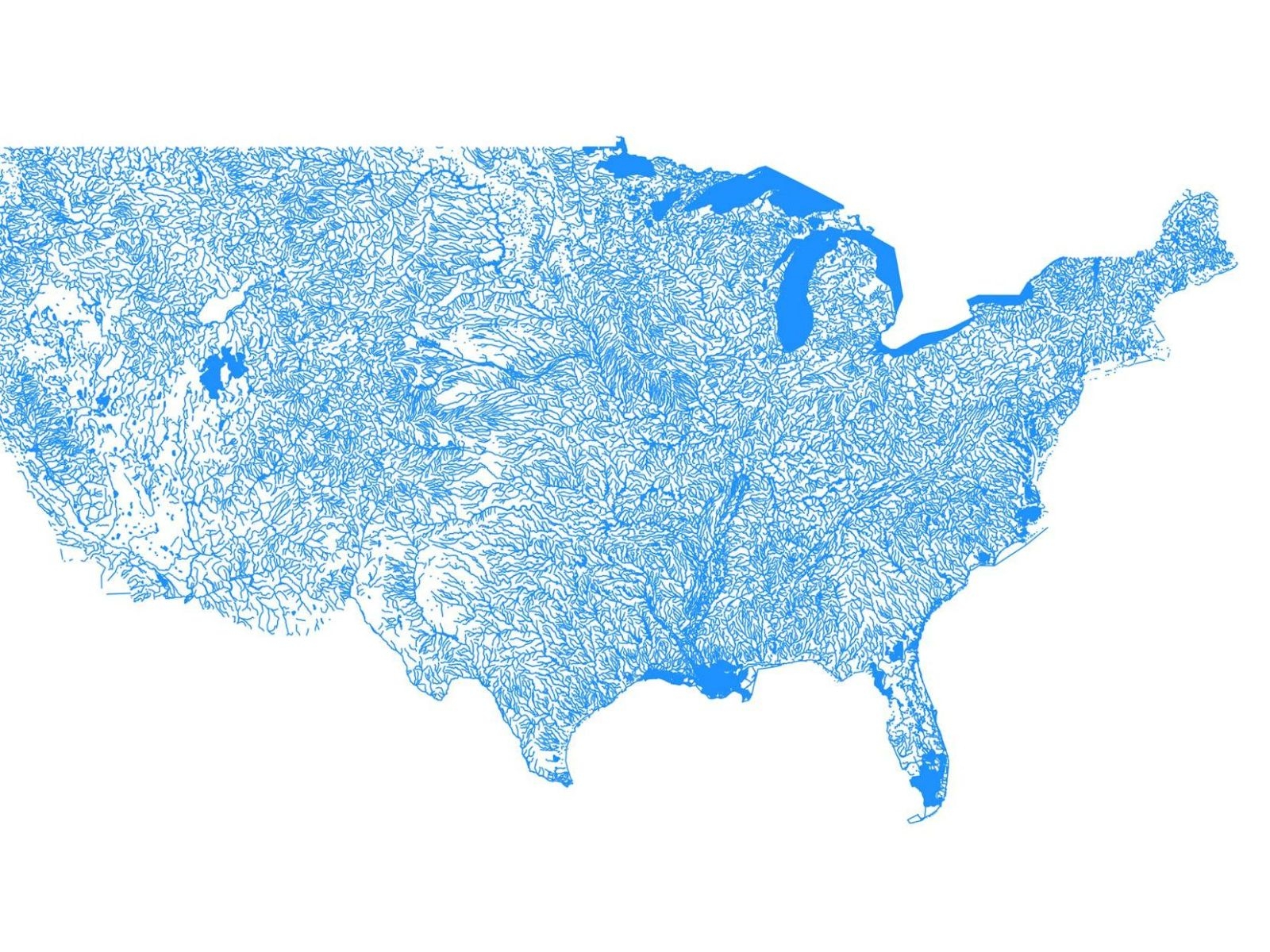 Gorgeous Map Shows The United States As Only Bodies Of Water