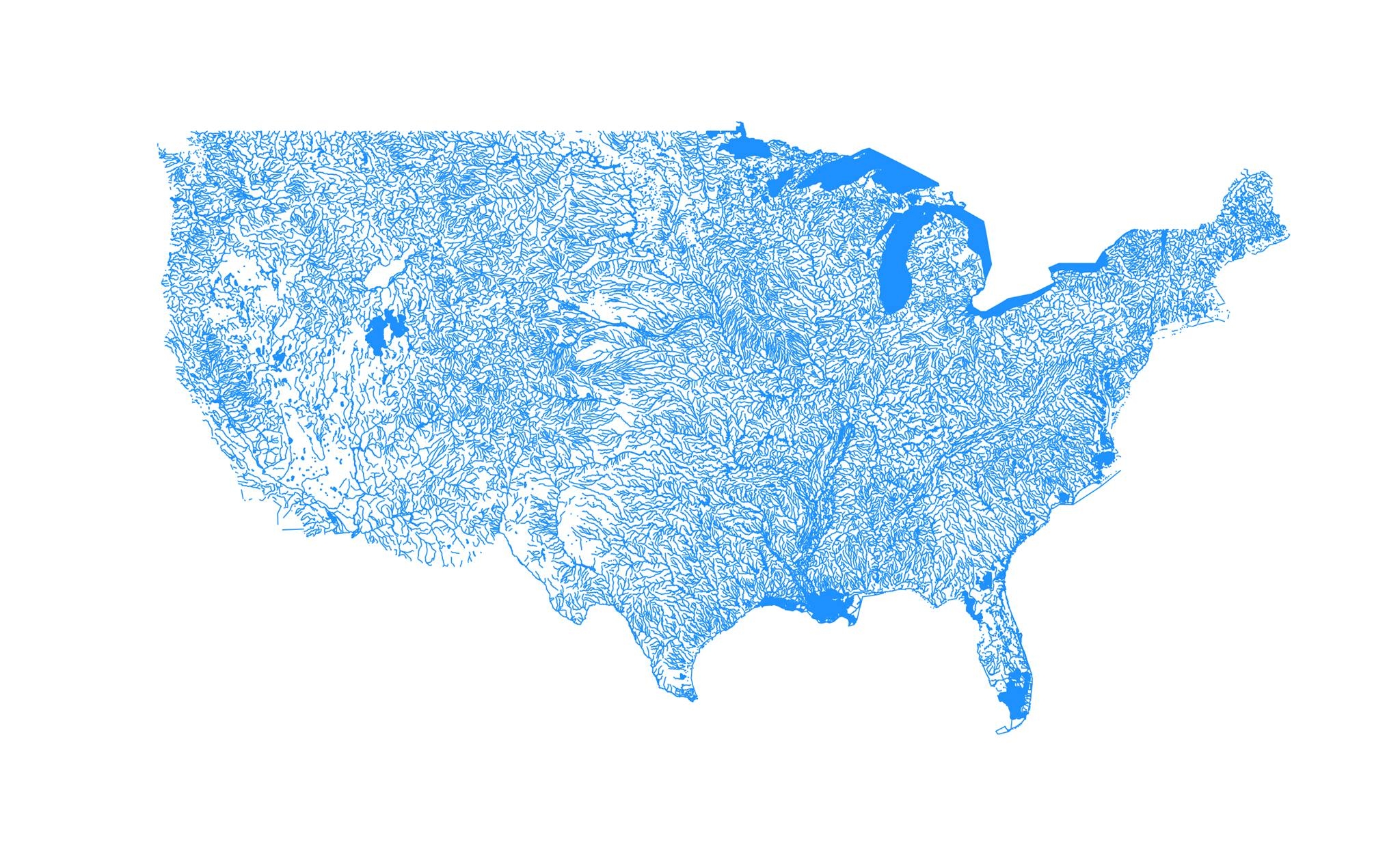 Gorgeous Map Shows The United States As Only Bodies Of Water