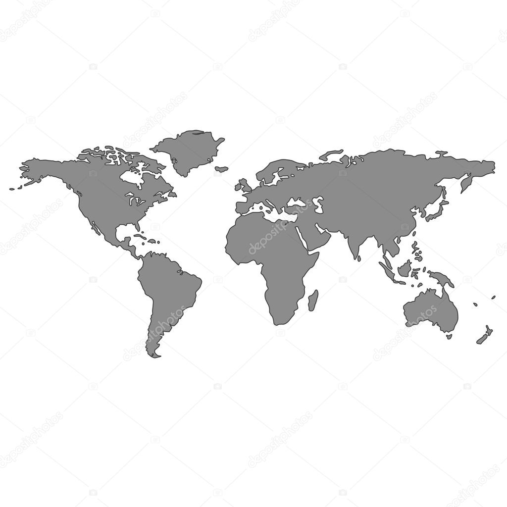 Gray World Map Stock Vector By robertosch 1478218