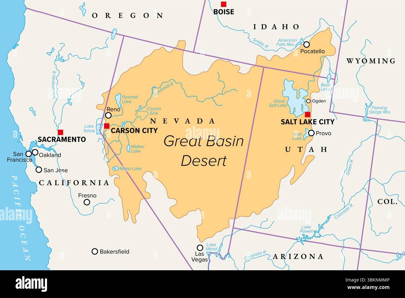 Great Basin Desert Map Hi res Stock Photography And Images Alamy