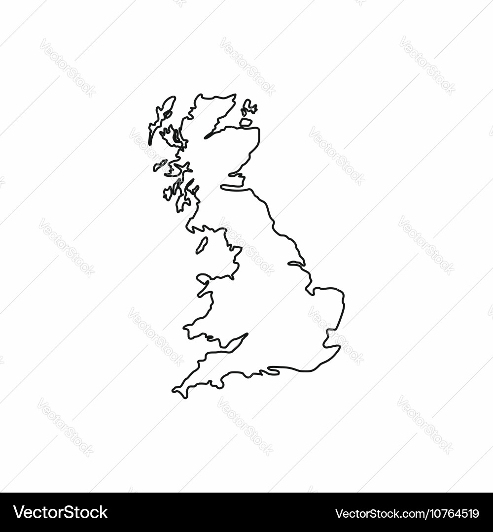 Great Britain Outline Map Icon Royalty Free Vector VectorStock