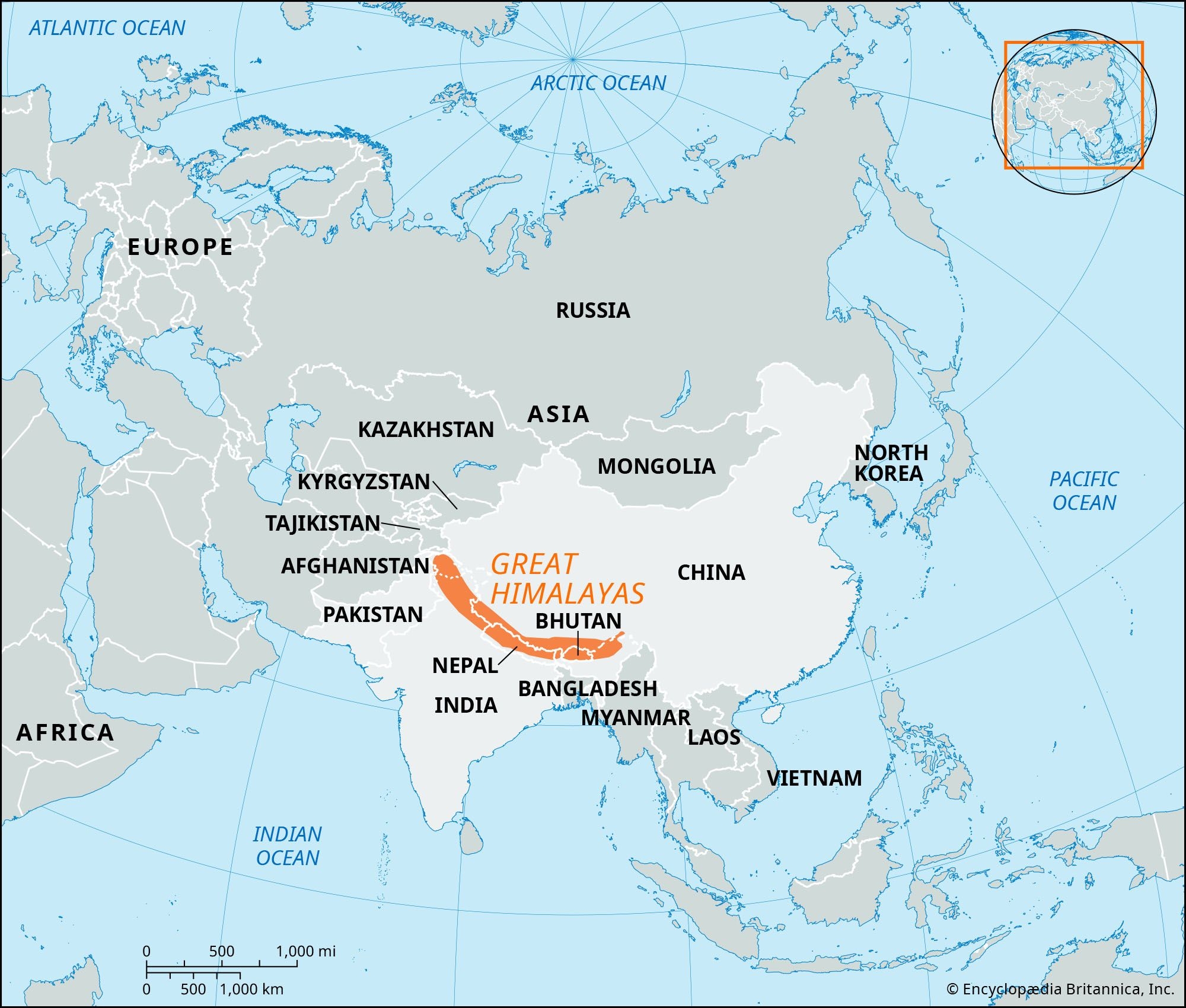Great Himalayas Himalayan Peaks Glaciers Rivers Britannica