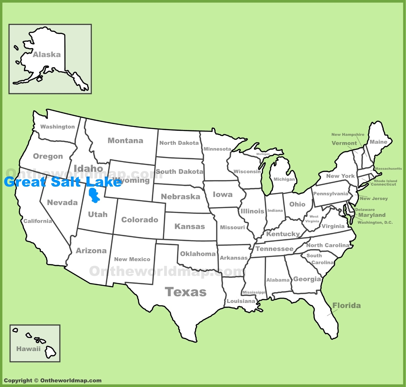 Great Salt Lake Location On The U S Map Ontheworldmap