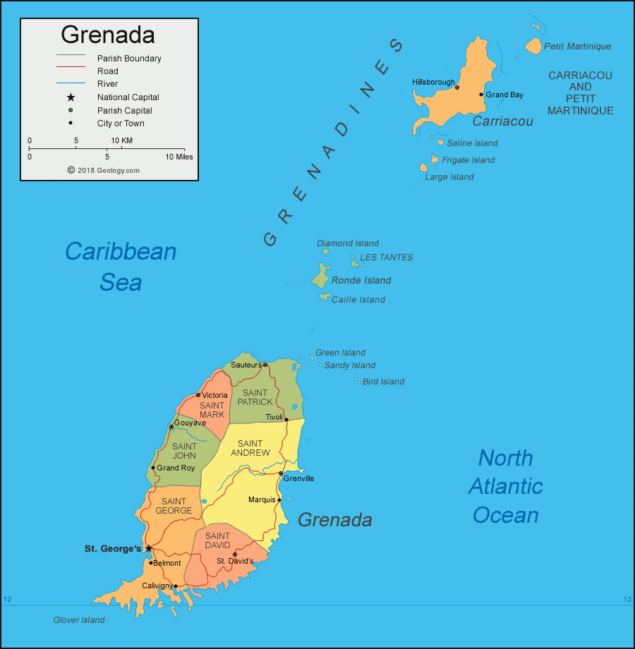 Grenada Map And Satellite Image Grenada Map And Satellite Image
