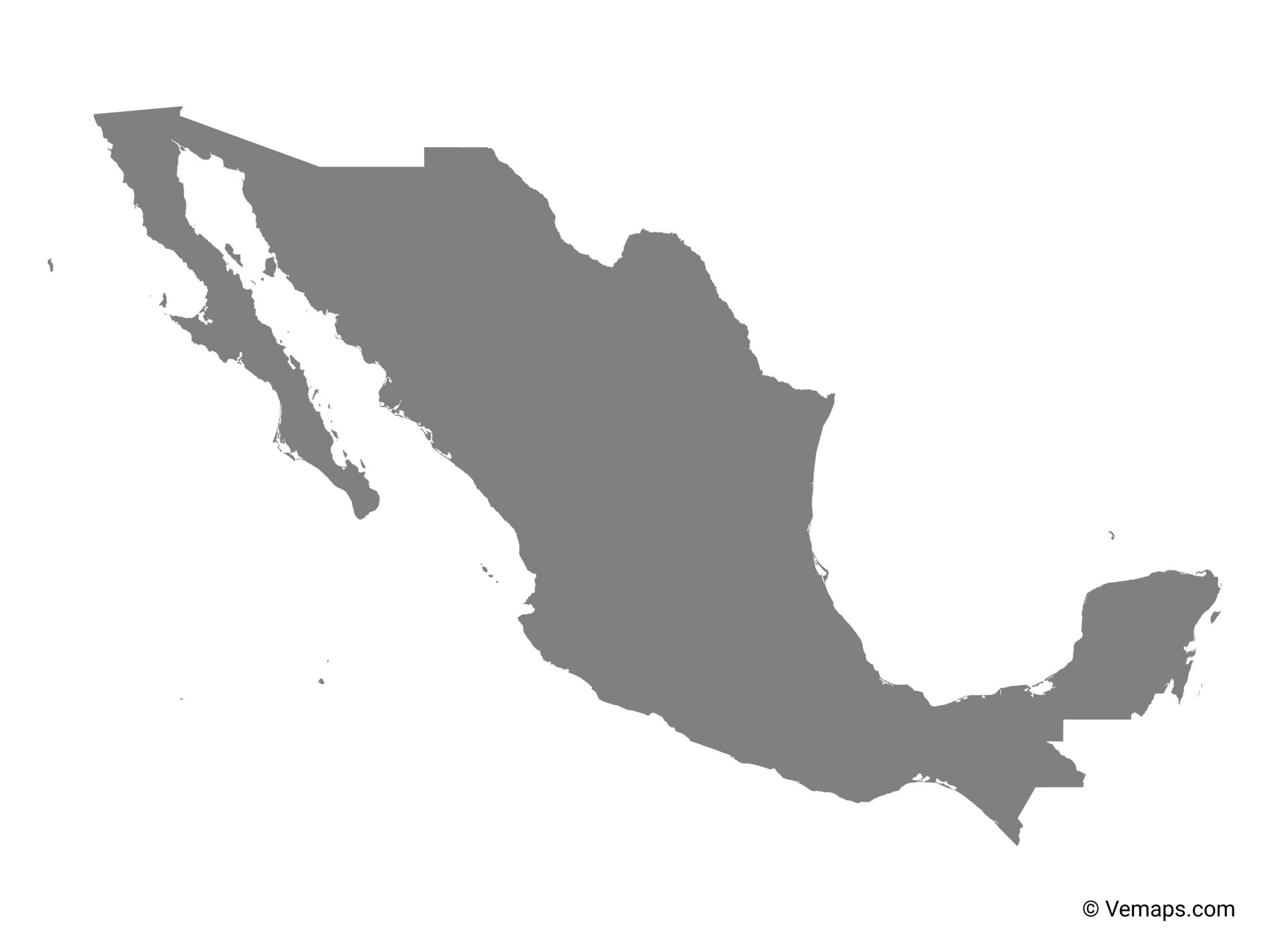 map of mexico blank