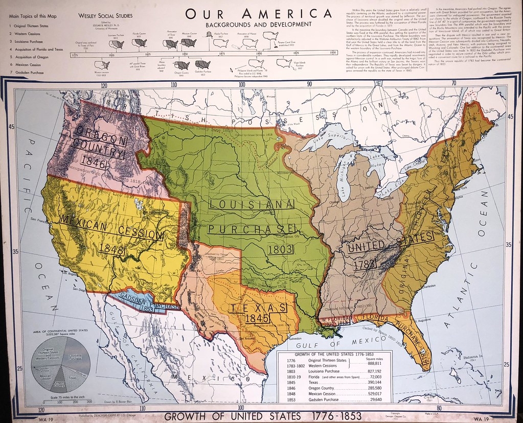 Growth Of United States 1776 1853 Vivid Maps